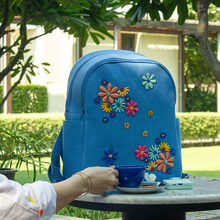 Load image into Gallery viewer, Wildflower Sparrow's Sky Blossom Office Laptop Backpack Bag for Women