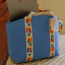 Load image into Gallery viewer, Wildflower Sparrows Sky Blossom Laptop Tote Bag for Women - Office Tote