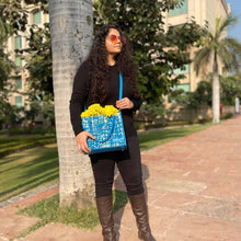 Load image into Gallery viewer, Wildflower Gypsy Teal Handbag for Women, with Detachable Cross-body Sling Belt - Wildflower