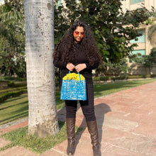 Load image into Gallery viewer, Wildflower Gypsy Teal Handbag for Women, with Detachable Cross-body Sling Belt - Wildflower