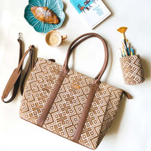 Load image into Gallery viewer, Wildflower Croissant & Coffee Laptop tote Bag for Women - Office Tote