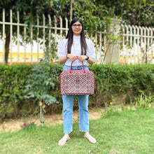 Load image into Gallery viewer, Wildflower Merlot Laptop Bag for Women-with-model