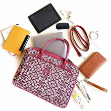 Load image into Gallery viewer, Wildflower Merlot Laptop Bag for Womenwith-laptop2