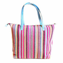 Load image into Gallery viewer, Wildflower Candy Cane Shopper Tote Bag for Women-back
