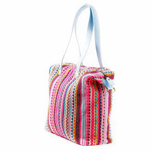 Load image into Gallery viewer, Wildflower Candy Cane Weekender Handbag for Women-side-view