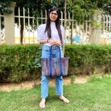 Load image into Gallery viewer, Wildflower Little Linear Laptop Bag for Women - Office Tote-model4