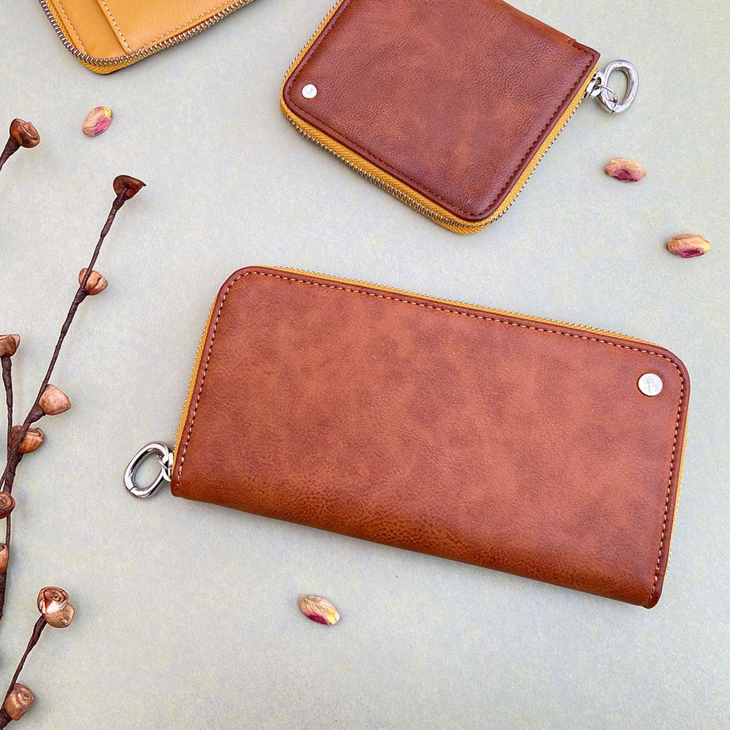 Wildflower Caramel Long Wallet for Women