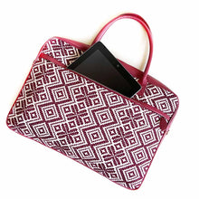 Load image into Gallery viewer, Wildflower Merlot Laptop Bag for Women-back-pocket2
