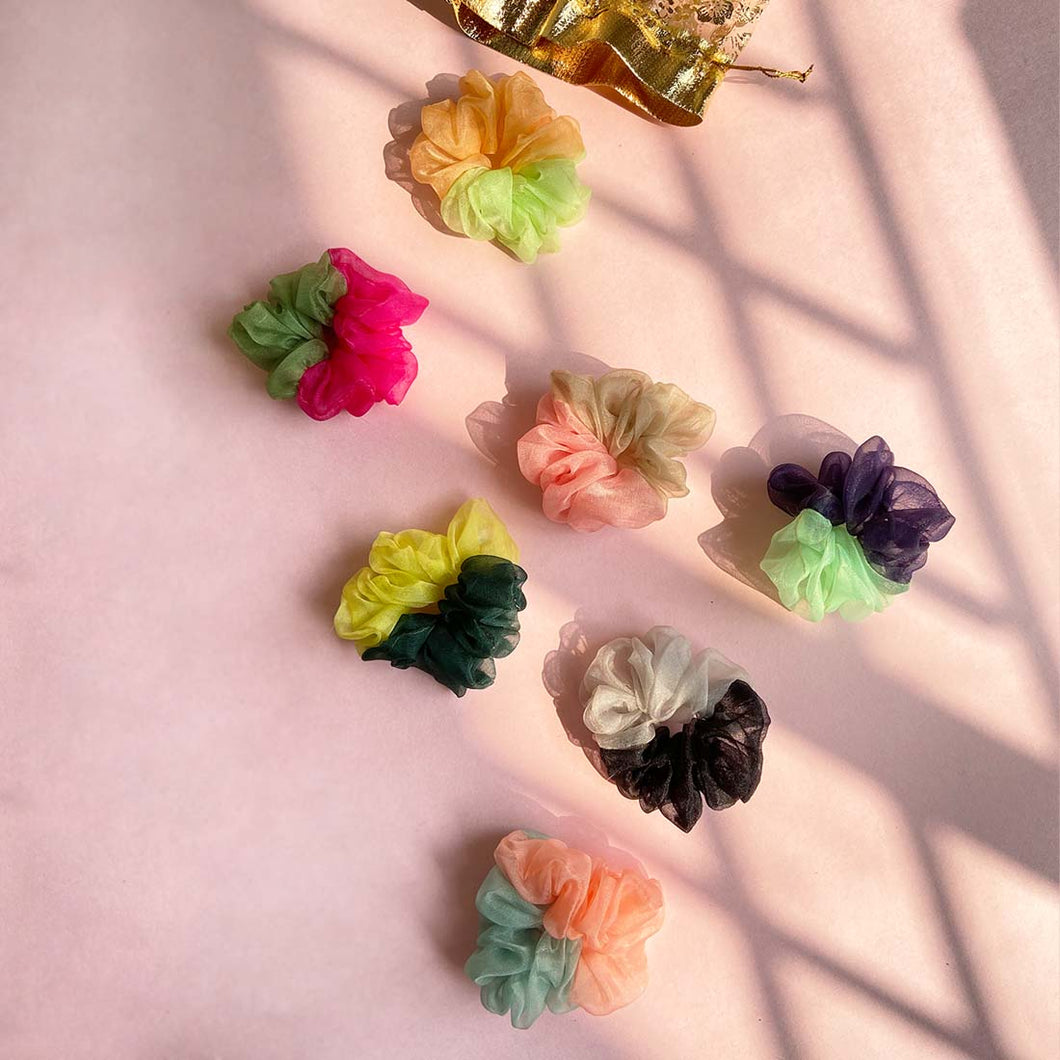 Wildflower Double Sheer Scrunchies - Pack of 7