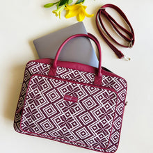 Load image into Gallery viewer, Wildflower Merlot Laptop Bag for Women
