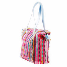 Load image into Gallery viewer, Wildflower Candy Cane Weekender Handbag for Women-side-view
