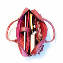 Load image into Gallery viewer, Wildflower™ Merlot Laptop Bag, Double Sheer Scrunchies, &amp; Raspberry Card Holder - Combo
