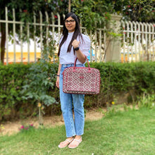 Load image into Gallery viewer, Wildflower™ Merlot Laptop Bag, Double Sheer Scrunchies, &amp; Raspberry Card Holder - Combo
